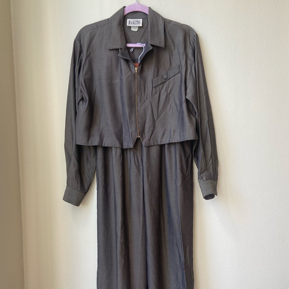 Vintage 80s Cropped Jacket & Trousers Set